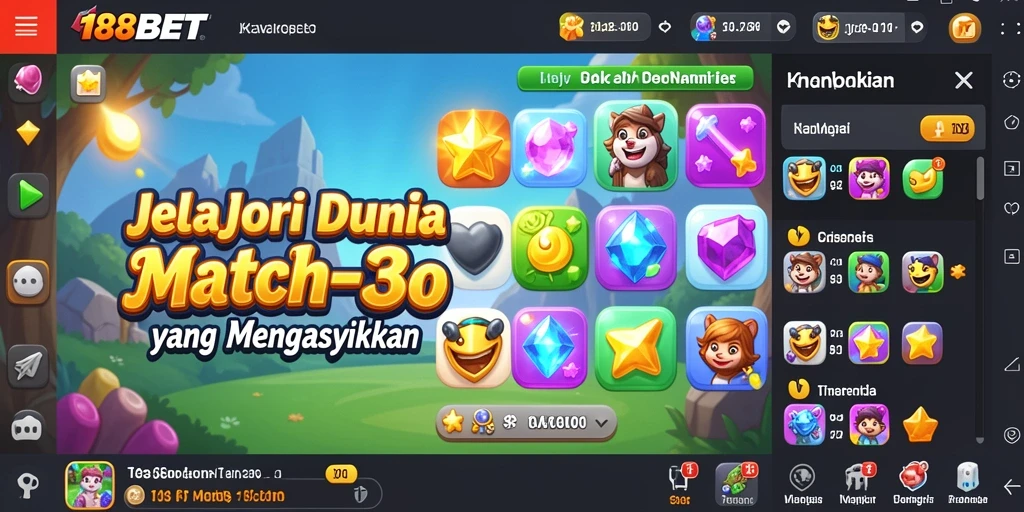 Tampilan gameplay Match-3 yang menakjubkan dari 188BET.