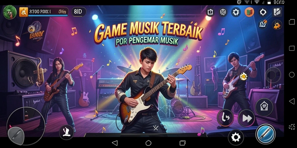 Screenshot gameplay 8ID menampilkan pemain yang menikmati musik sembari bermain.
