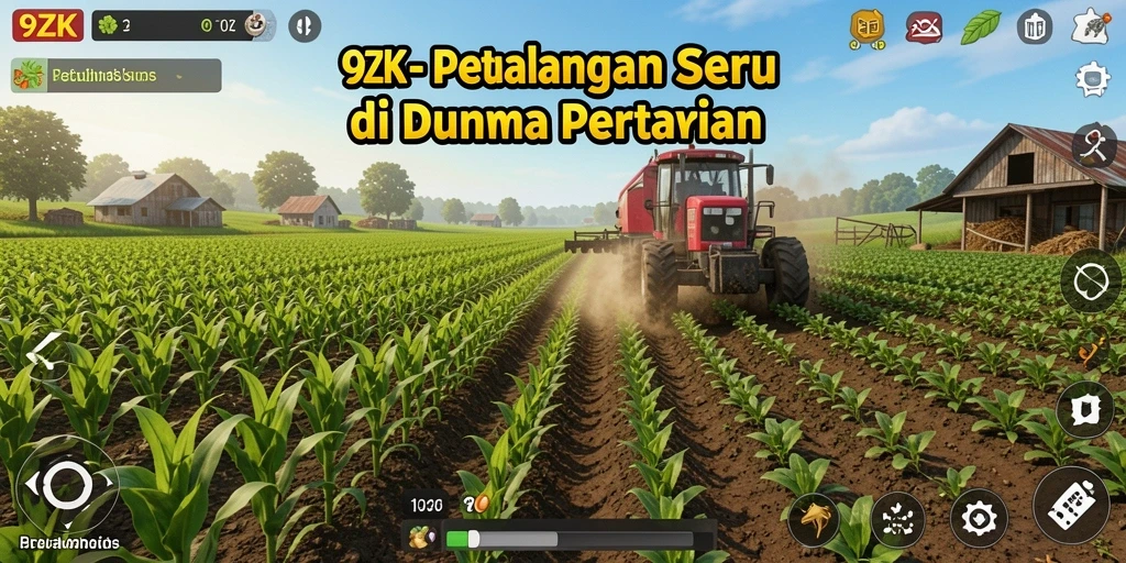 Tangkapan layar 9ZK menampilkan aksi bertani yang menyenangkan.