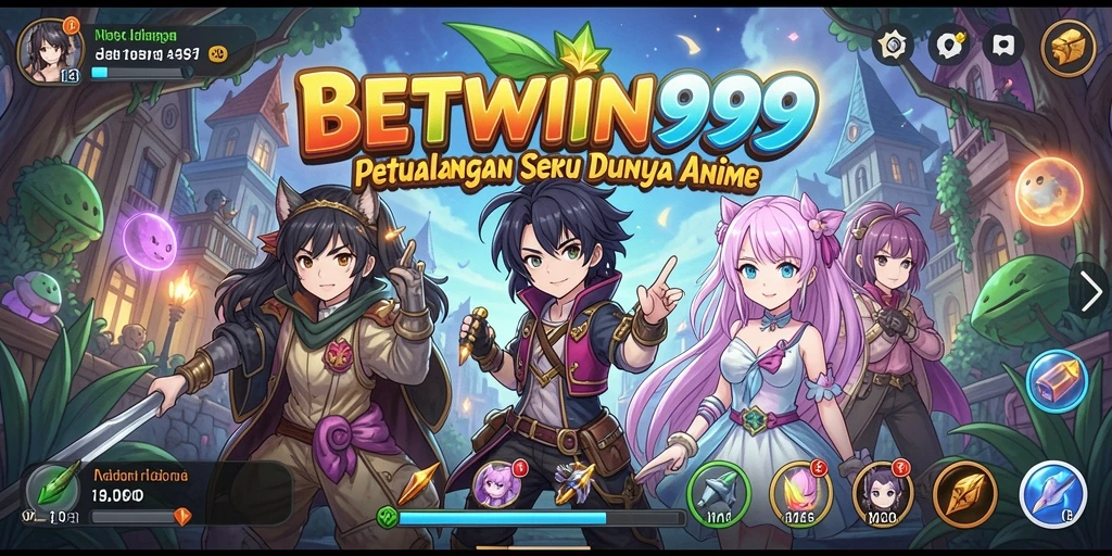 Tampilan gameplay BETWIN999 dengan karakter anime yang menarik.