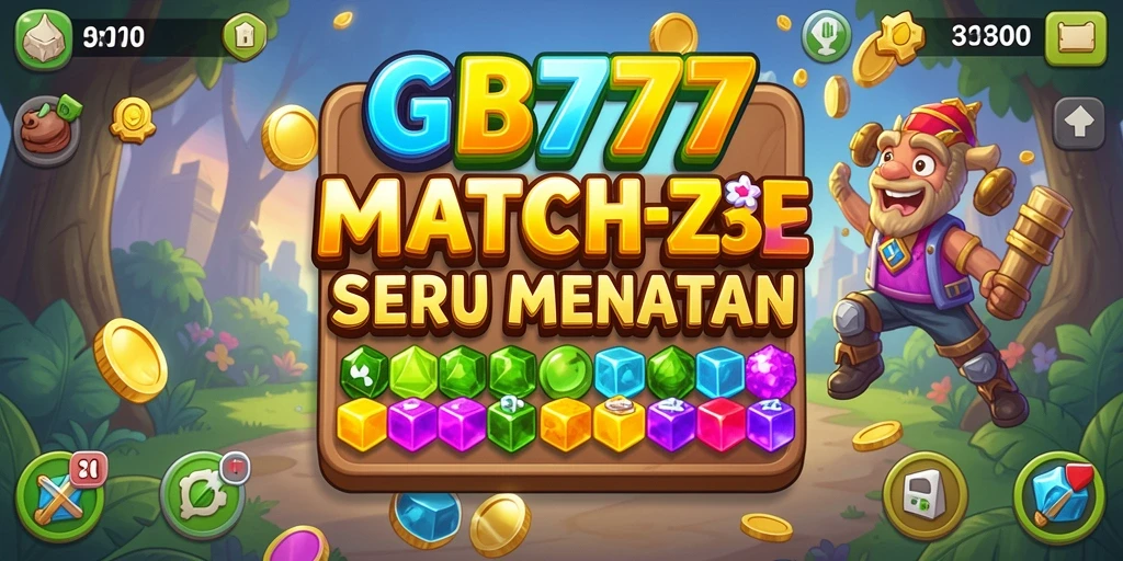 Screenshot gameplay GB777 menampilkan aksi mencocokkan yang intens.