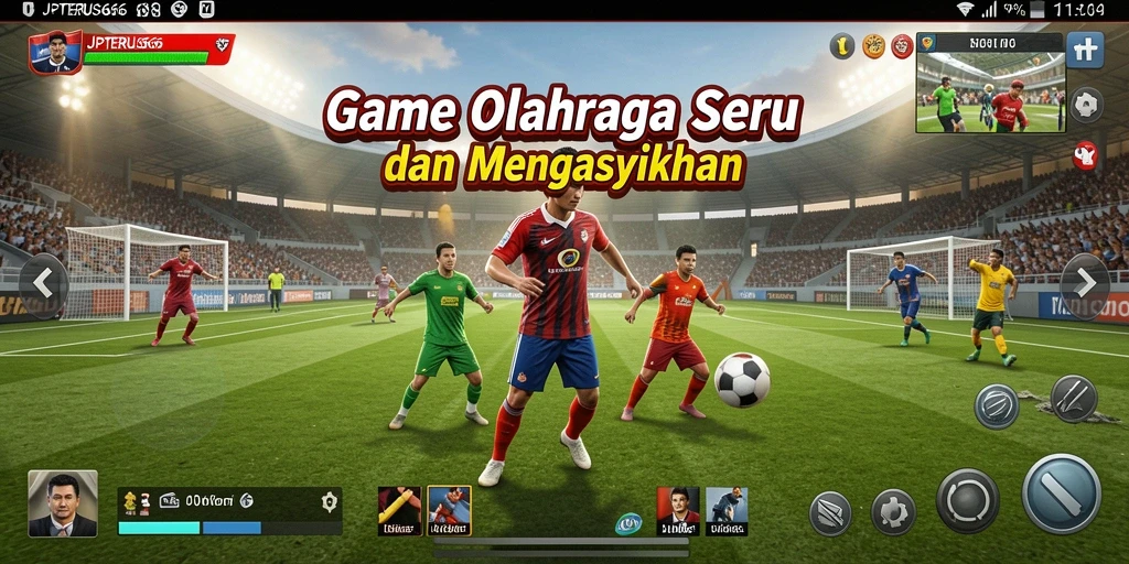 Screenshot gameplay JPTERUS66 menampilkan aksi seru di lapangan.