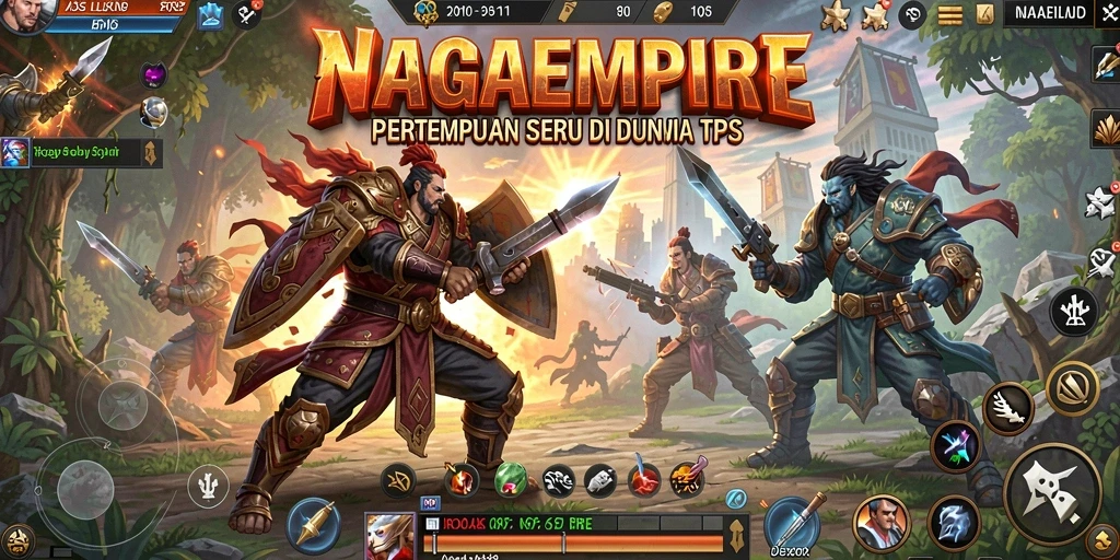 Tangkapan layar dari gameplay seru NAGAEMPIRE di arena TPS.