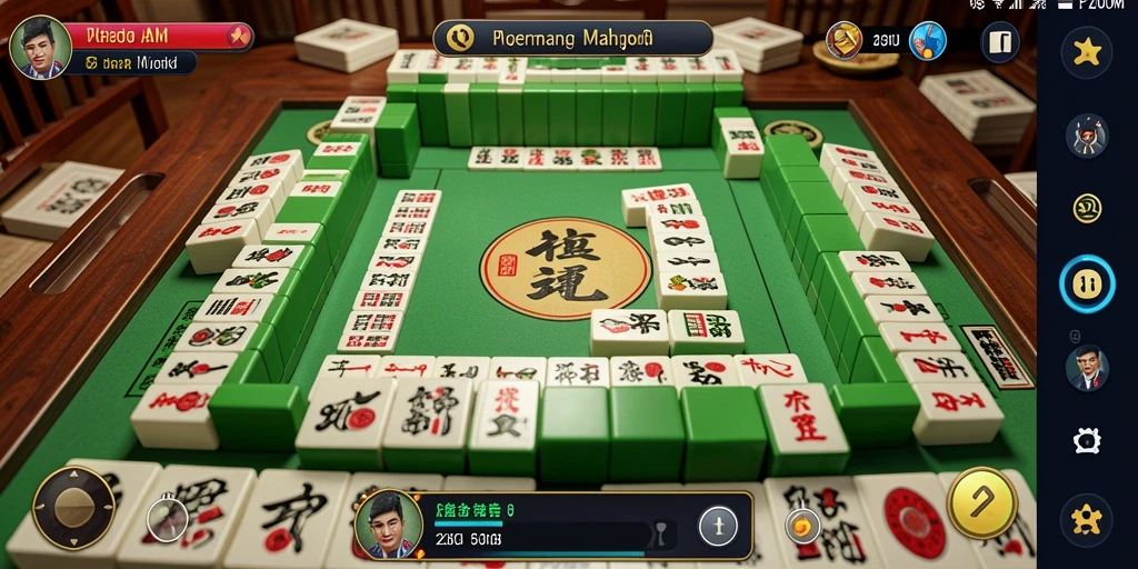 Tampilan gameplay seru P200M dengan ubin Mahjong yang menarik.