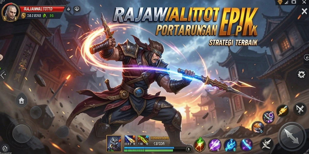 Screenshot RAJAWALITOTO menampilkan aksi pertarungan yang intens.