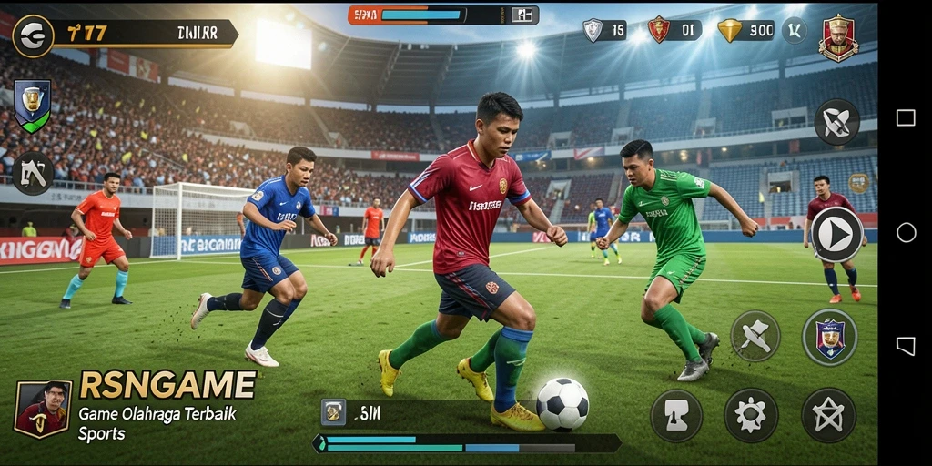 Tampilan gameplay RSNGAME yang penuh aksi dalam arena olahraga.