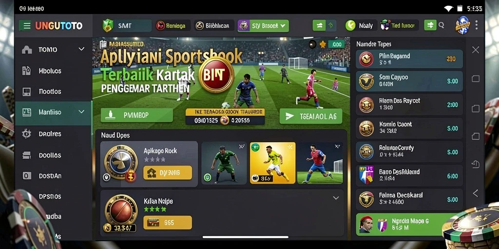 Tampilan permainan dan taruhan dalam aplikasi UNGUTOTO.