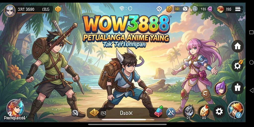 Tampilan gameplay WOW388 yang mengasyikkan dengan karakter Anime.